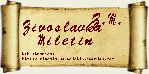 Živoslavka Miletin vizit kartica